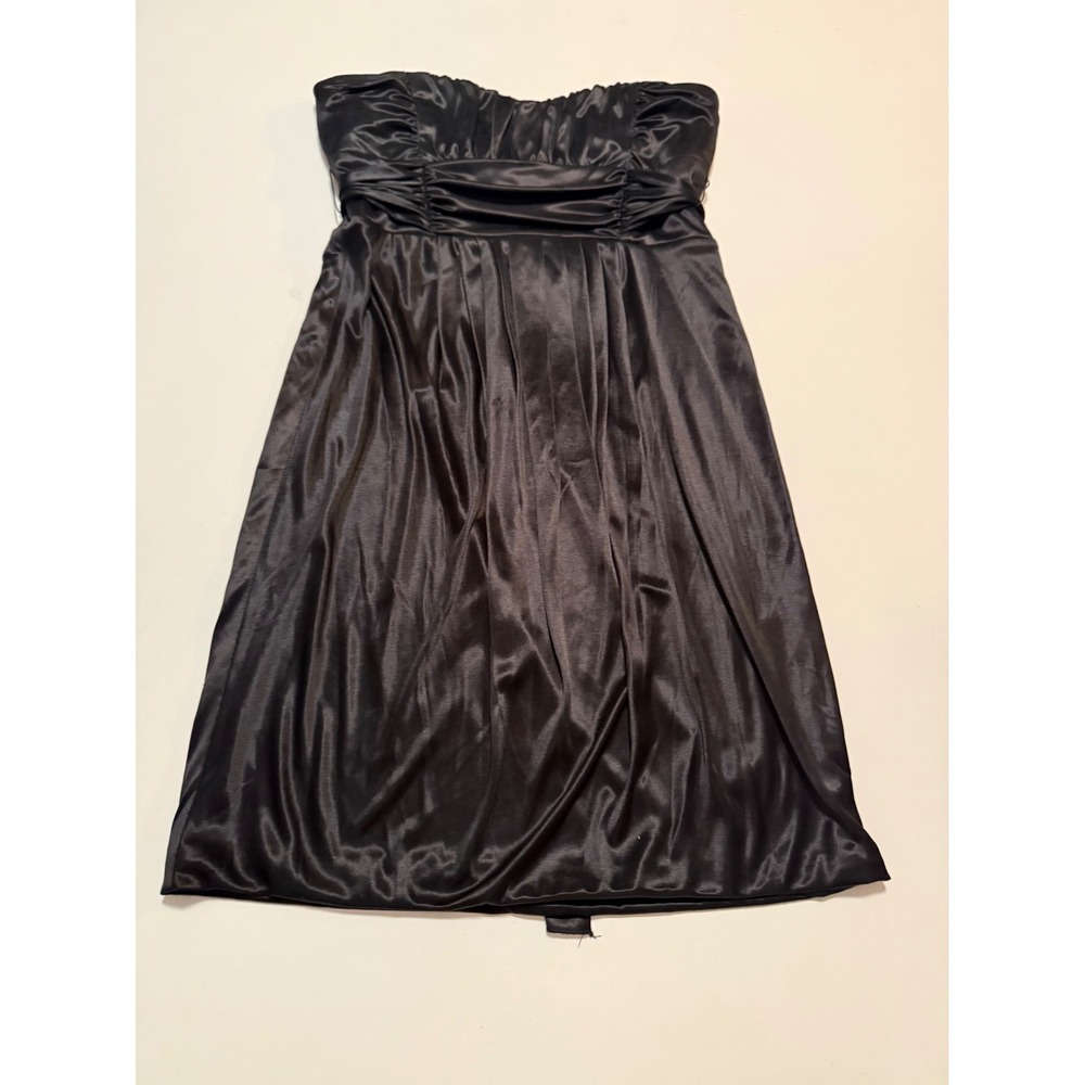 Ruby Rox Dress Womens Medium Black Strapless Cocktail Pleated Ruched Mini Y2K